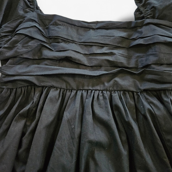 Abercrombie & Fitch Emerson Puff Sleeve Square Neck Flared Mini Dress in Black M - Picture 5 of 11